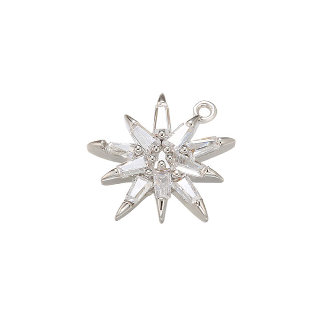 CZ7881 Chic Diamond Jewelry Charm CZ Micro Pave Flower Petal Charm Pendants