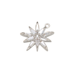 CZ7881 Chic Diamond Jewelry Charm CZ Micro Pave Flower Petal Charm Pendants