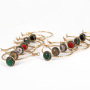 ER1016 Rhinestone Pave Gemstone Gold Hoop Earring for Women