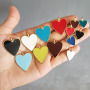JS1540 Hot Sale  18KGold Plated Colorful Enamel Neon Heart Charm Pendants for Necklace Earring Making Supplies
