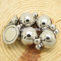 JF1293 8mm 10mm 12mm stainless steel wholesale silver and gold color, Stainless steel round ball magnet magnetic clasps