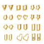 ES1094 Minimalist Simple 18K Gold Plated Stainless Steel Geometric Triangle Star Heart Rectangle Cartilage Huggie Hoop Earrings