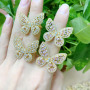RM1232 New Dainty 18K Gold Plated Crystal Diamond CZ Micro Pave Butterfly Rings For Women Ladies