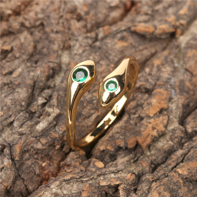 RM1275 Dainty Minimal Minimalist 18k Gold Plated CZ Diamond Crystal Evil Eye Snake Star Signet Daily Rings for Women Ladies