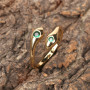 RM1275 Dainty Minimal Minimalist 18k Gold Plated CZ Diamond Crystal Evil Eye Snake Star Signet Daily Rings for Women Ladies