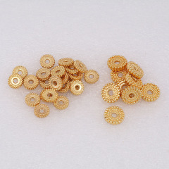 JS1393 Hotsale gold plated metal disc heishi spacer beads