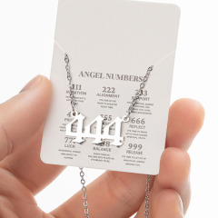 NS1245 Silver and Gold Plated Personalised Necklace Stainless Steel Three Digits Lucky Angel Number Necklace for women