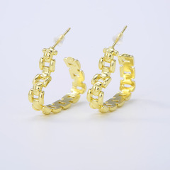 18K Gold Plated Brass Fashion Chic Dainty  Earrings For Women Girls, Ear Jewelry cuff Hoop Huggies Earring, Simple Earrings