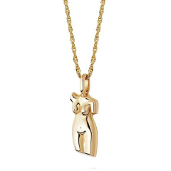 18k Gold Plated Stainless Steel Female Plain Jewelry Women Abstract Figure Face Human Body Pendant Necklace