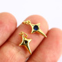 CZ8119  Chic Raibow mini minimal CZ Zircon Micro Pave Heart Hand Crescent Charm Pendant for jewelry making