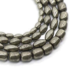 wholesale loose gemstone strand pyrite square drum cube natural stone beads
