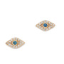 EM1063 Tiny Dainty Rhinestone Crystal Pave stud earrings, Mini Evileye Heart studs