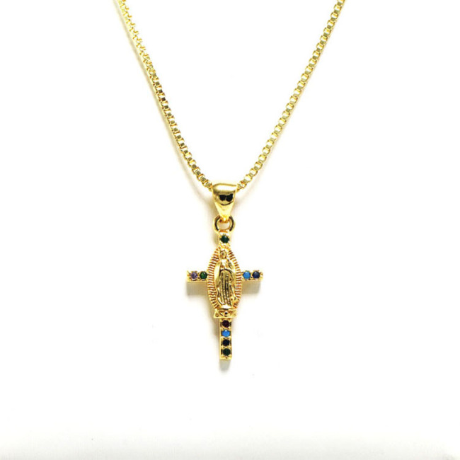 NZ1269 Dainty Gold Plated CZ Micro pave Angel Archangel Wings Protection Necklace