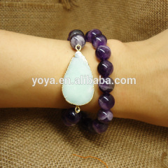 BRH1404 Fashion Amethyst Beaded Chrysoprase Charm Bracelet,Wholesale Australian Jade Bracelet BRH1404 Fashion Amethyst Beaded Chrysoprase Charm Bracelet,Wholesale Australian Jade Bracelet