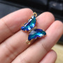 CZ8358 Jewelry rainbow clear colored CZ Zircon glass crystal Charms butterfly pendant
