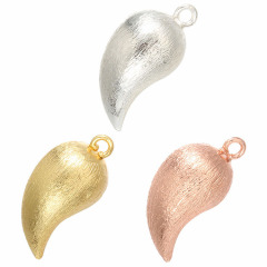 JS1636 Fashion Jewelry Craft Supplies Brushed Matte Etched Gold Silver Plated over Brass Ball Star Heart Teardrop Charm Pendants