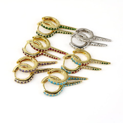 EC1676 Wholesale CZ Micro Pave rainbow Hoop Scissor Earrings,Huggie Hoop Hairdresser Earrings For Girls EC1676 Wholesale CZ Micro Pave rainbow Hoop Scissor Earrings,Huggie Hoop Hairdresser Earrings For Girls