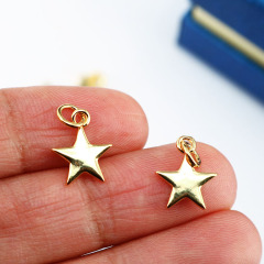 JS1503 Chic Thin MIni Jewelry Supplies 18K Gold Plated Moon Star Lightning Fish Bulgy Heart Charm Pendants