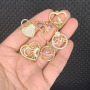 CZ8492 Dainty CZ Micro Pave Jewelry Charms 18k Gold CZ Paved Lock Butterfly Heart Lip Charm Pendants