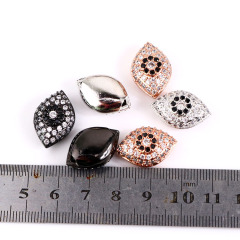 CZ6663 High Quality Gunmetal Plated Cubic Zirconia CZ Micro Pave EvilEye Beads