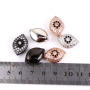 CZ6663 High Quality Gunmetal Plated Cubic Zirconia CZ Micro Pave EvilEye Beads