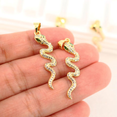 CZ8063 High Quality Necklace Pendants New Chic 18K Gold Plated Diamond CZ Micro pave Reptile Snake Charm Pendants
