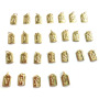 JS1514 New Shiny 18K Gold Plated Letter Initial Rectangle Medal Charm Pendants for Necklace
