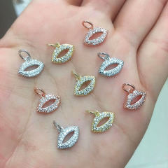 CZ8211 Mini Jewelry Supplies Gold CZ Micro Pave Lip Charms,Tiny Small CZ Diamond Lips Charms for Jewelry making CZ8211 Mini Jewelry Supplies Gold CZ Micro Pave Lip Charms,Tiny Small CZ Diamond Lips Charms for Jewelry making