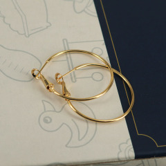 EK1001 High Quality Plating Thin Hoop Earrings, 18k Gold Plated Hoops, Skinny Hoop Earrings