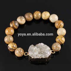 BRH1511 Wholesale Picture Jasper Beads Geode Druzy Bracelet,Fashion Drusy Druzy Stone Jewelry Bracelet BRH1511 Wholesale Picture Jasper Beads Geode Druzy Bracelet,Fashion Drusy Druzy Stone Jewelry Bracelet