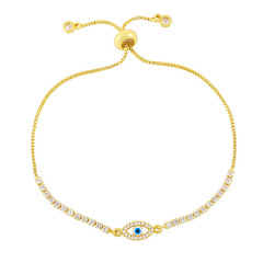 BC1420 Chic Dainty Minimalist Enamel Evil Eyes Charm CZ Micro Diamond Star Heart Tennis Bracelet for women girls