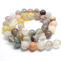 CR5402 Natural multicolor rutilated quartz beads