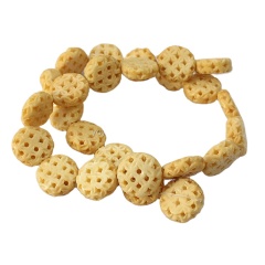 OB073 Wholesale Hand Carved Hollow round oxen Bone beads