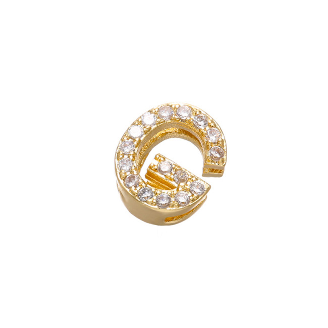 CZ8124 High Quality Small Thin Mini 18k Gold PlatedCZ Micro pave Small Alphabet Initial letter charm pendant