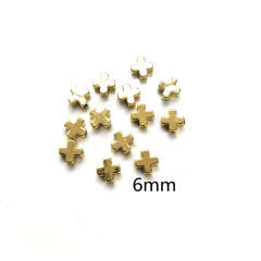 JS1621 Tiny Small Mini Gold Plated Brass Star Heart plum blossom Flower Crown Butterfly Spacer Beads for Jewelry making
