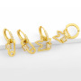 EC1695  Chic Delicate CZ Pave Carabiner Lock Charm Hoop uggies Earrings for Women