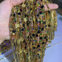 NZ1031 New Chic Dainty Gold Minimalist Rainbow CZ Diamond with Enameled Star Charm CZ Tennis Choker Necklace