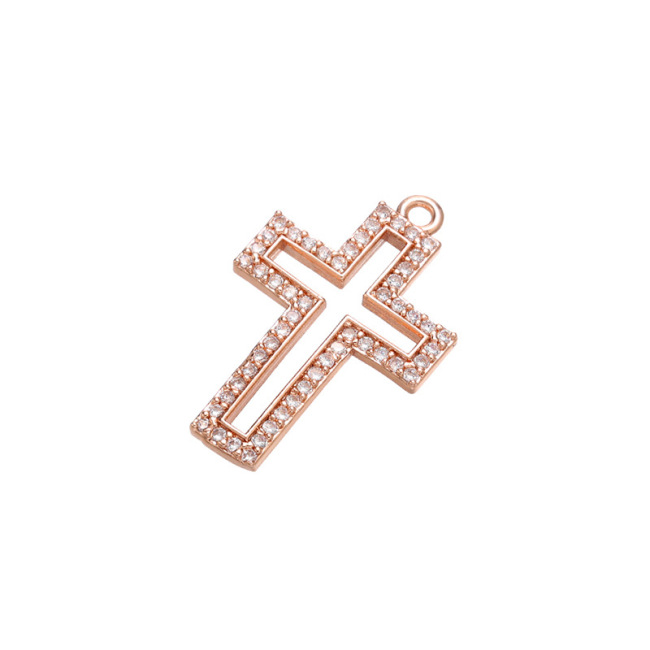 CZ8067 New Chic CZ Micro pave Hollow Cross Charm Pendants