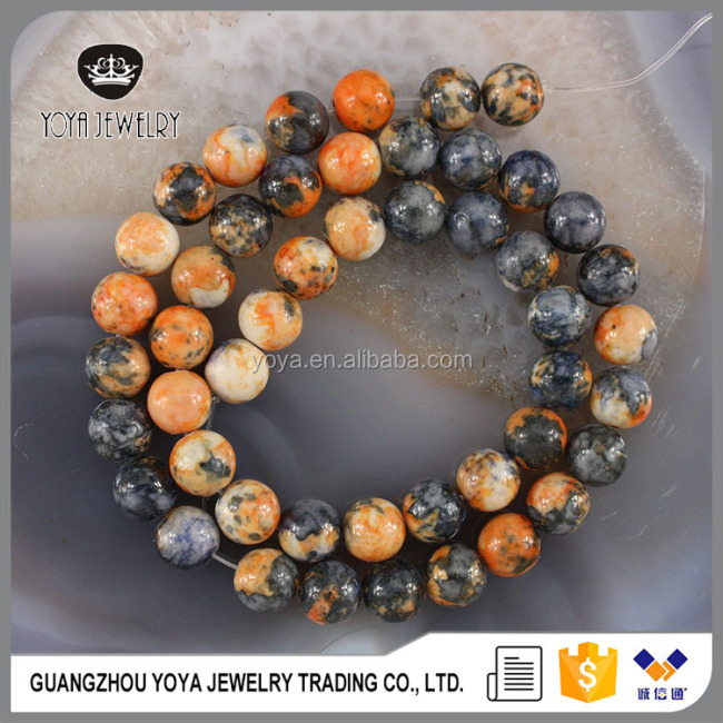 RF0263 Beautiful loose gemstone beads, rain flower jasper stone for jewelry wholesale