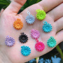 JS1574 Dainty Gold Plated brass metal rainbow enamel sun flower charms Pendant