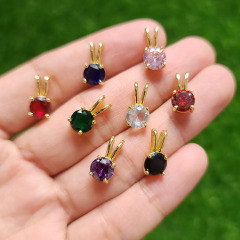 CZ8450 Simple Cubic Bunny Dangle Charm CZ Micro Pave Zircon Rabbit Pendant Bunny Charms For Necklace Bracelet Earrings Making CZ8450 Simple Cubic Bunny Dangle Charm CZ Micro Pave Zircon Rabbit Pendant Bunny Charms For Necklace Bracelet Earrings Making