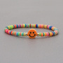 BP1024  rainbow brass beaded hand chain tiny mini smiley charm bracelet for ladies' gifts