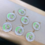 CZ8408 Gold Plated CZ diamond pave evil eyes moon multi colored enamel charms Pendant