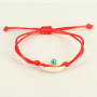 BE1012 Dainty Natural Cowrie Cowry Shell with Evil Evileye Eye Woven Friendship Adjustable Bracelet for Women Girls