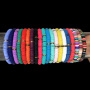 BP1005 Trial Jewelry Colorful Bohemian African Vinyl Discs Polymer Clay Disc Heishi Beads Elastic Bracelets