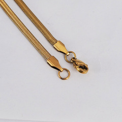 NS1121 2mm 3mm 4mm 5mm 6mm stainless steel gold plated snake belly herringbone chain necklace