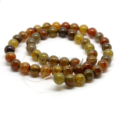 AB0510 16 inch yellow fire agate beads, dragon veins agate beads,tibetan agate beads,