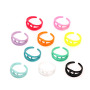 RA1024 Neon Enamel Rainbow Colored Brass Metal paper clip Stackable Rings for Ladies