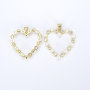CZ8332 18K Gold Plated Pendant, Cubic Zirconia Pave Pearls Heart Love Charm Pendant,  Jewelry Making supply
