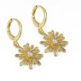 EC1810 Fashion Dainty 18K Gold Multicolor Women Zircon CZ Snowflake Huggies Holiday Earring For Ladies